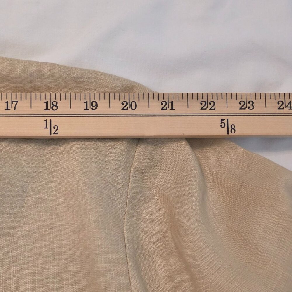NWT Go Silk Women's Sesame Colored Linen Blouse, Size 2X. - Picture 9 of 10